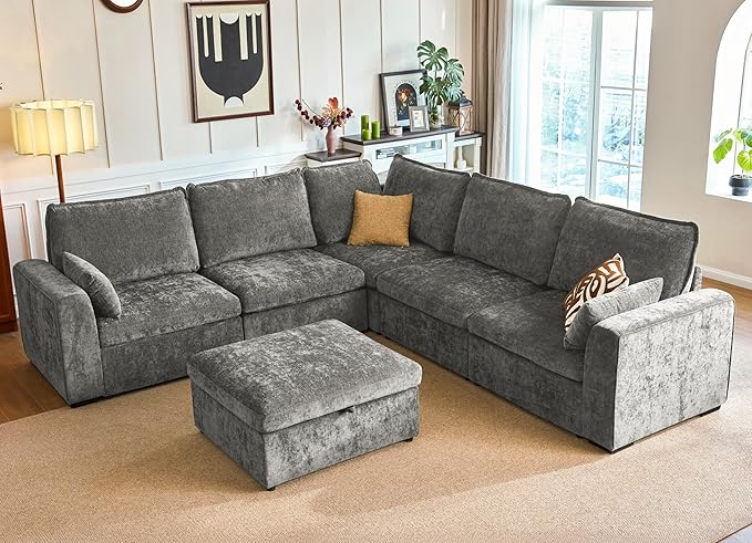 120.1'' Oversized Modular Sectional Sofa Plush Cloud Couch with Storage