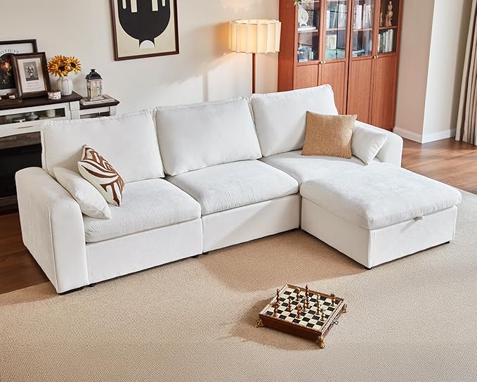 Oversized Modular Sofa Comfy Cloud Couch with Storage Wide L-Shaped Sectional Sofa Set with Chaise for Living Room