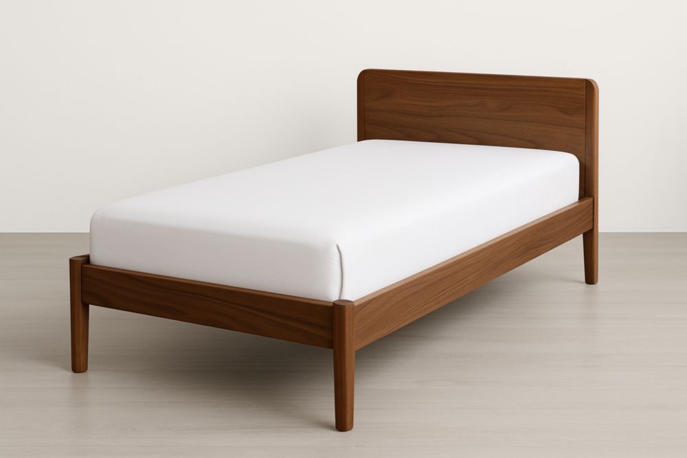 Letto singolo in legno di noce con Materasso