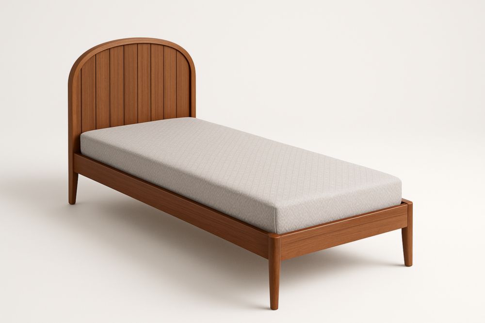 Letto singolo in legno con materasso in schiuma 200x90x85 cm