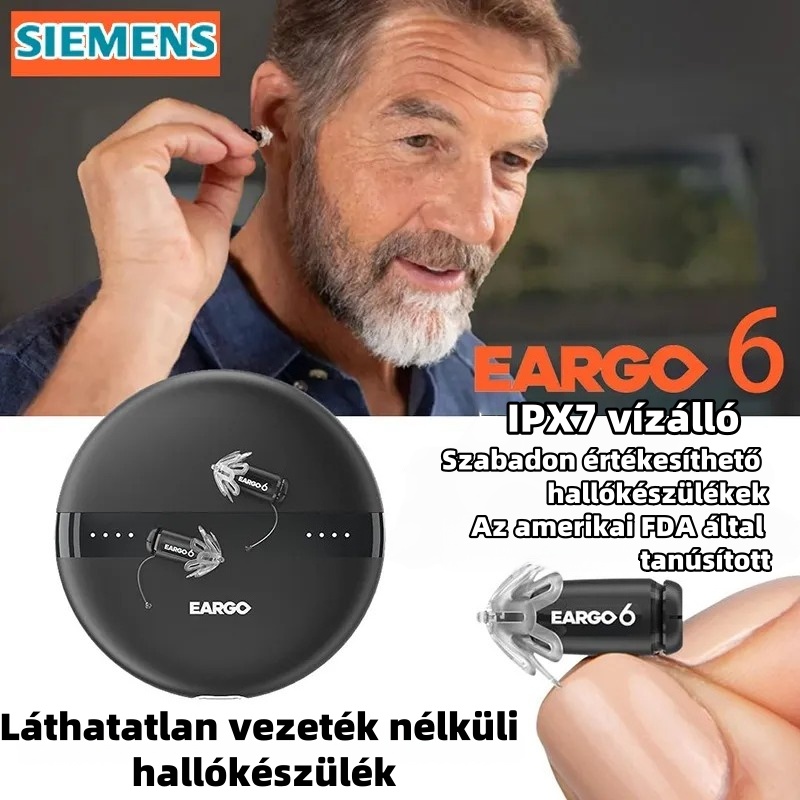 EARGO 6 OTC hallókészülék - szinte láthatatlan CIC, újratölthető, adaptív, az FDA által jóváhagyott.