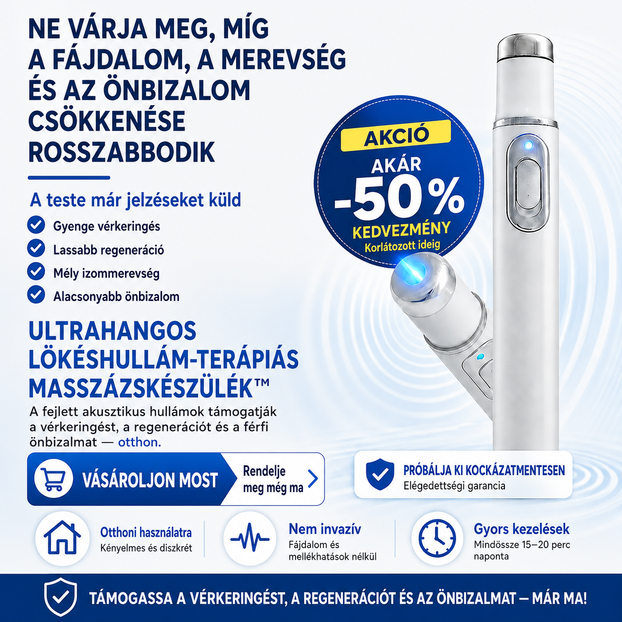 ⚡ A fejlett lökéshullám-terápia támogatja a férfiak szexuális egészségét 💪 és segít enyhíteni az izom-, ízületi és ínfájdalmat 🦵