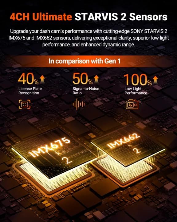 Garmin Vantrue N5S négycsatornás 360°-os WiFi-s autós kamera, STARVIS 2 csillagos égbolt képalkotás, infravörös éjjellátó, kettős felvétel (2.7K + 1080P*2 + 1440P), hangvezérlés, GPS-pozícionálás, 24 órás parkolófigyelés, infravörös éjjellátó, akár 1 TB m