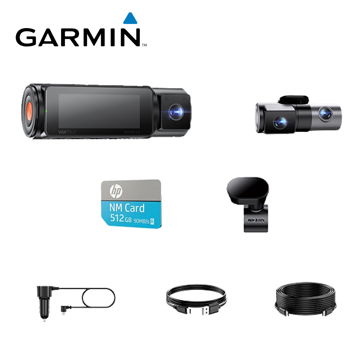 Garmin Vantrue N5S négycsatornás 360°-os WiFi-s autós kamera, STARVIS 2 csillagos égbolt képalkotás, infravörös éjjellátó, kettős felvétel (2.7K + 1080P*2 + 1440P), hangvezérlés, GPS-pozícionálás, 24 órás parkolófigyelés, infravörös éjjellátó, akár 1 TB m
