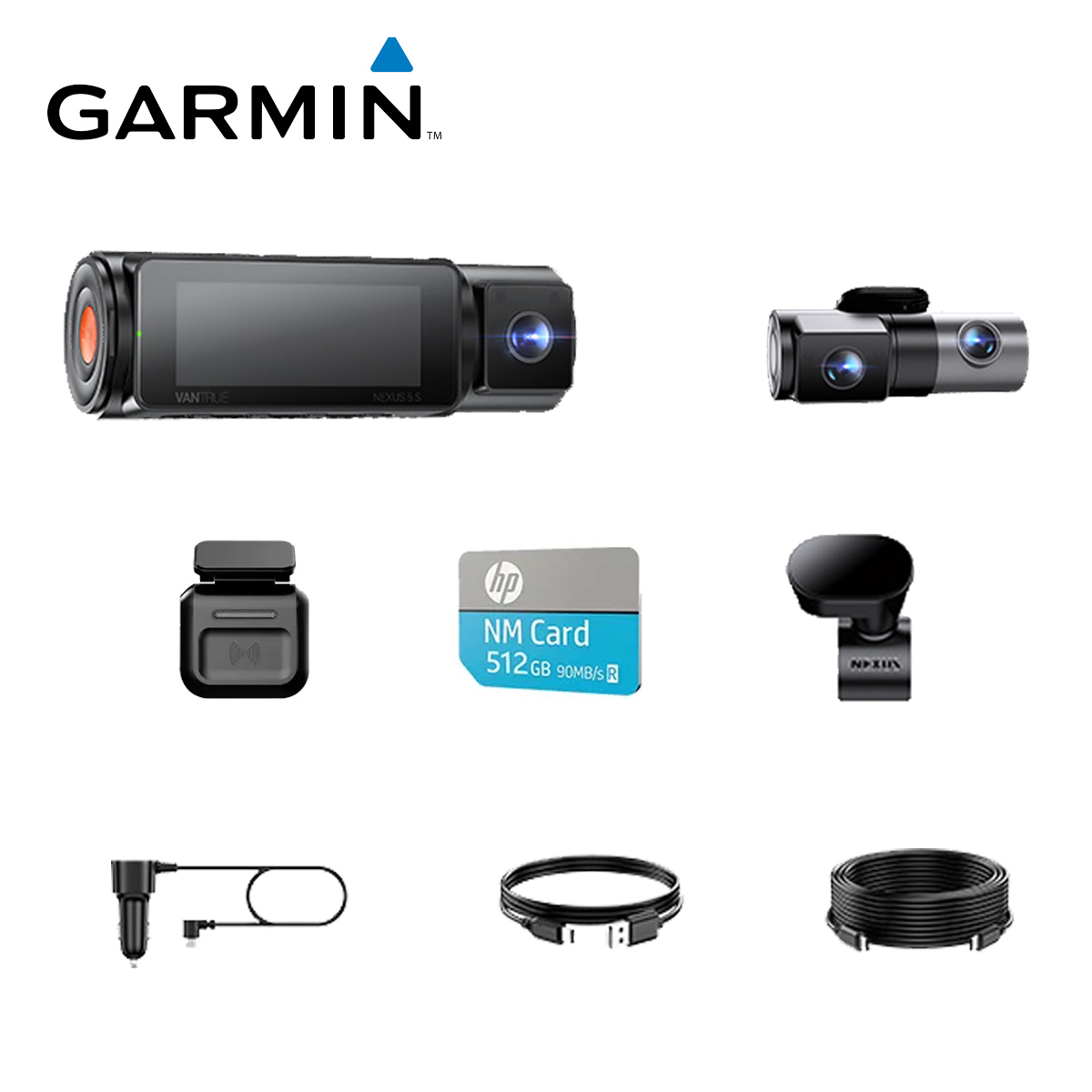 Garmin Vantrue N5S négycsatornás 360°-os WiFi-s autós kamera, STARVIS 2 csillagos égbolt képalkotás, infravörös éjjellátó, kettős felvétel (2.7K + 1080P*2 + 1440P), hangvezérlés, GPS-pozícionálás, 24 órás parkolófigyelés, infravörös éjjellátó, akár 1 TB m