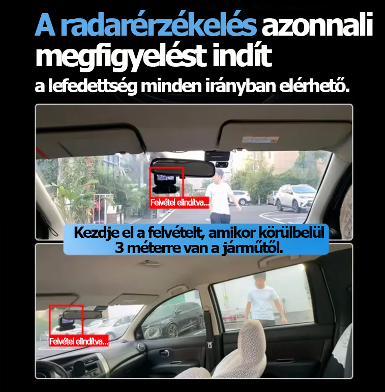 4K-s, négylencsés, őrszem üzemmódú autós kamera, parkolásfigyelés, 24 órás karcolásvédelem, 360 fokos panorámanézet, hangvezérlés.
