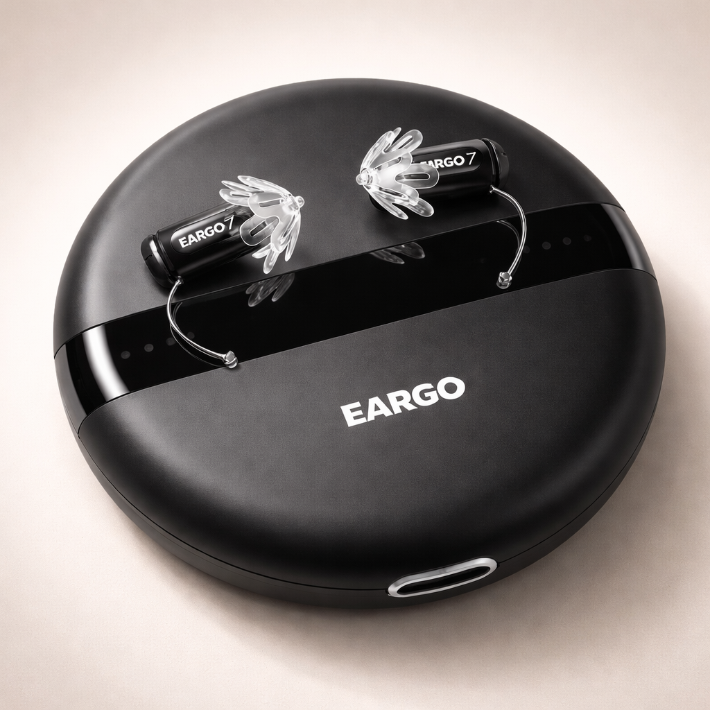 Siemens EARGO OTC hallókészülék: láthatatlan, újratölthető, rugalmas CIC, FDA által jóváhagyva.