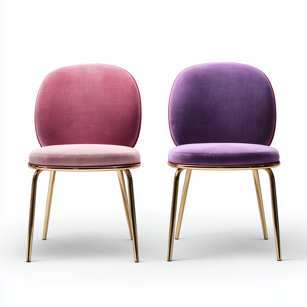 Sillas de comedor tapizadas 56x50x84 cm - rosa-morado - diseño moderno-Cottamypad