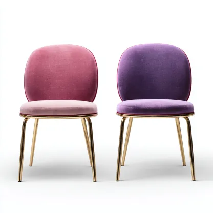 Sillas de comedor tapizadas 56x50x84 cm - rosa-morado - diseño moderno-Cottamypad