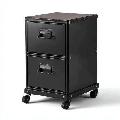 Archivador metálico con ruedas 45x40x65 cm - negro - diseño funcional-Cottamypad