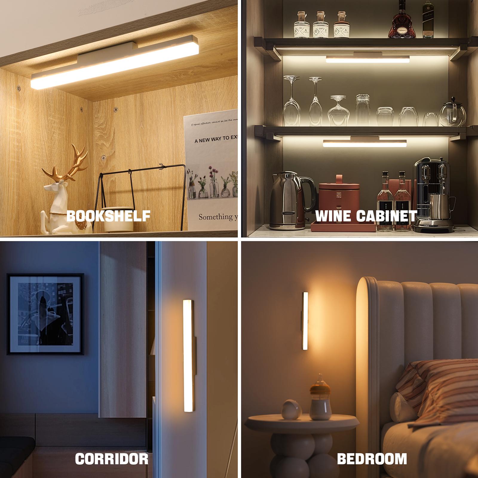 6000K Warm White Motion Sensor Wall Sconce – Battery‑Powered, USB‑Rechargeable Wireless Indoor Night Light for Hallway, Stairs & Living Room