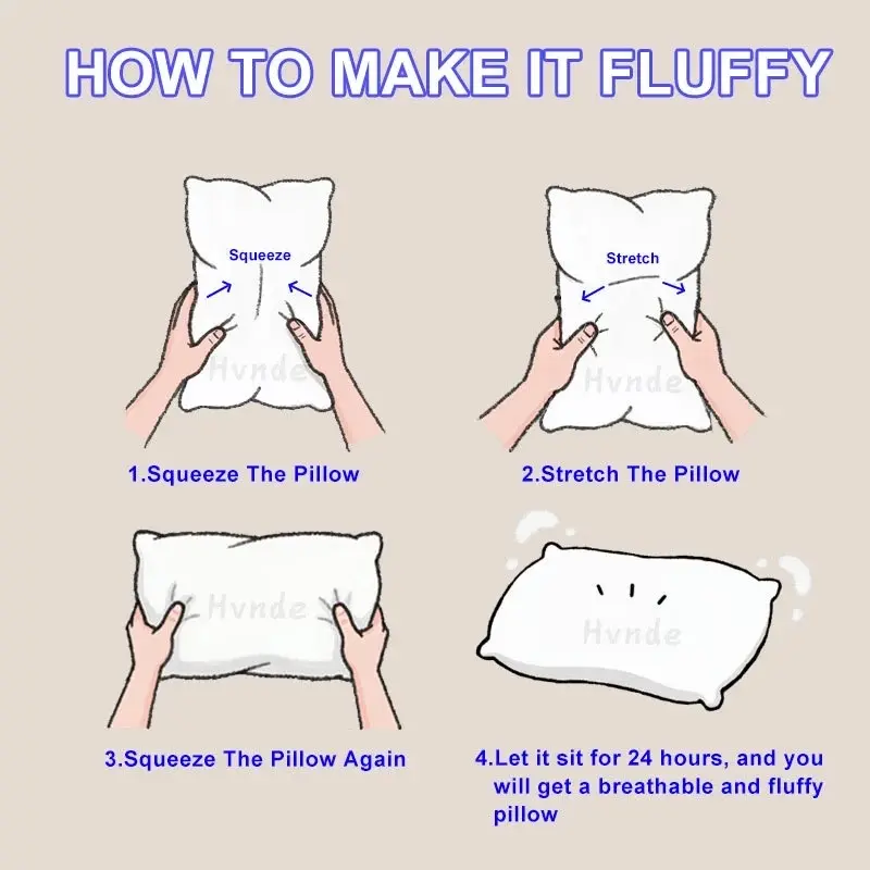 Luxury 5-Star Hotel Quality Pillows 19x29 Inches Deep Sleep Neck Support Low Allergy Polyester Fiber Cover Soft Texture Surface