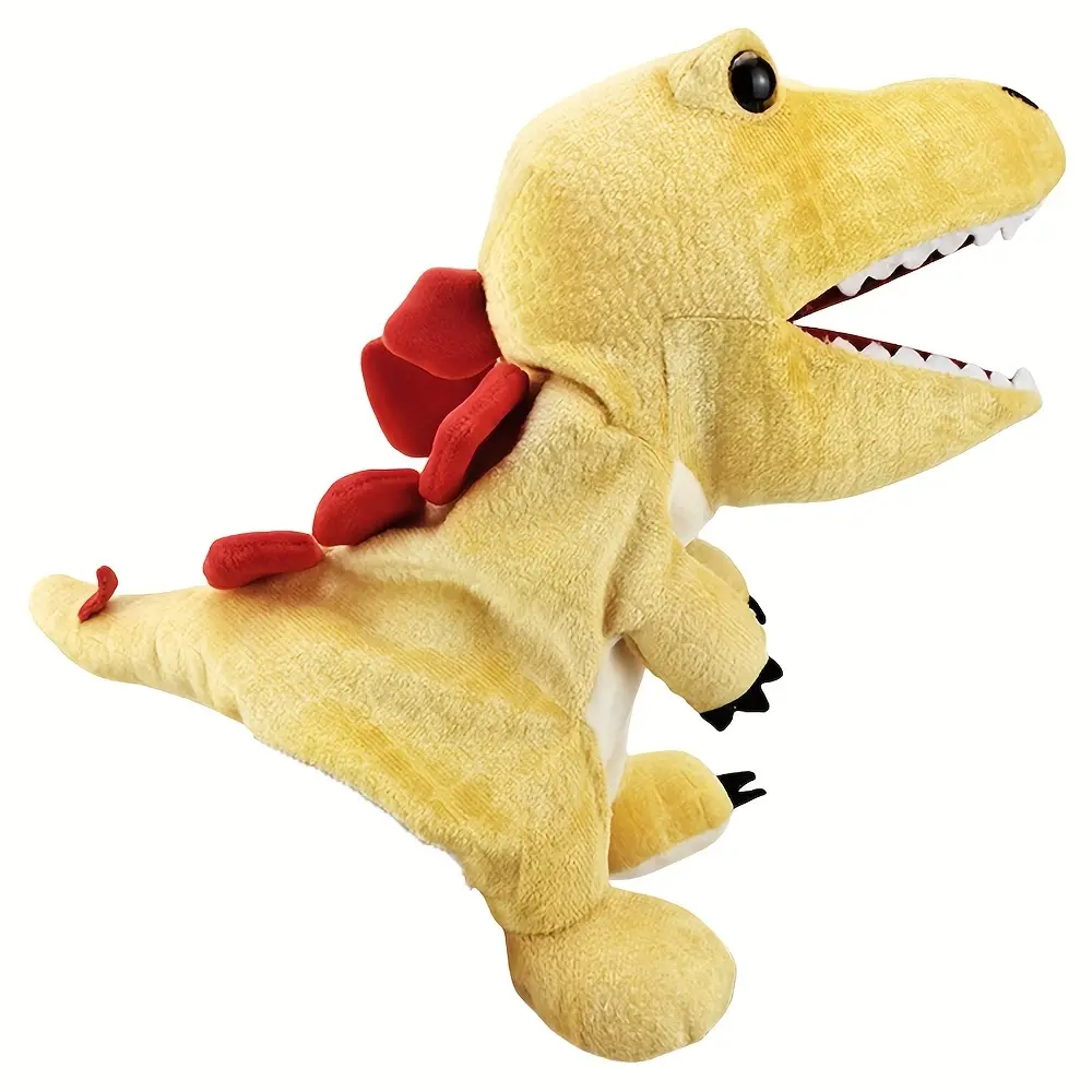 Dinosaur Hand Puppets Interactive Toy 11.8 Inch Plush Stuffed Animals with Open Movable Mouth, Stuffed Animal Puppets Interactive Toy Storytelling Gifts for Birthday,Imaginative Play, Girls, Boys
