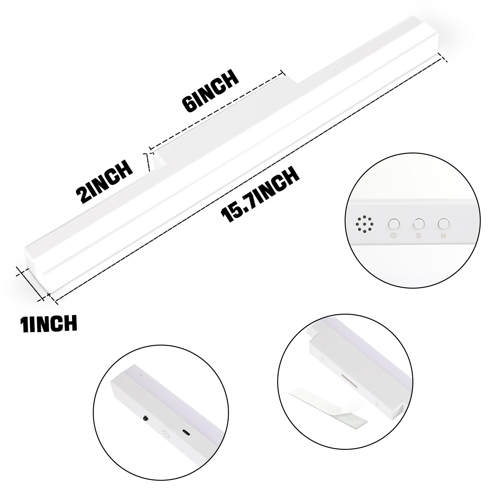 6000K Warm White Motion Sensor Wall Sconce – Battery‑Powered, USB‑Rechargeable Wireless Indoor Night Light for Hallway, Stairs & Living Room