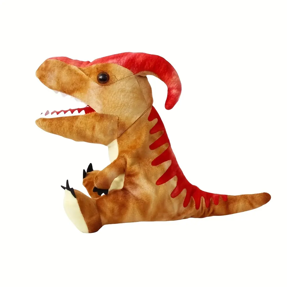 Dinosaur Hand Puppets Interactive Toy 11.8 Inch Plush Stuffed Animals with Open Movable Mouth, Stuffed Animal Puppets Interactive Toy Storytelling Gifts for Birthday,Imaginative Play, Girls, Boys