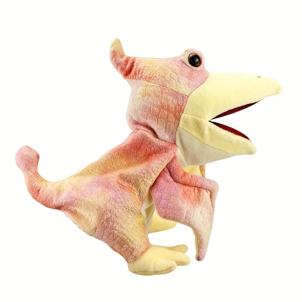 Dinosaur Hand Puppets Interactive Toy 11.8 Inch Plush Stuffed Animals with Open Movable Mouth, Stuffed Animal Puppets Interactive Toy Storytelling Gifts for Birthday,Imaginative Play, Girls, Boys