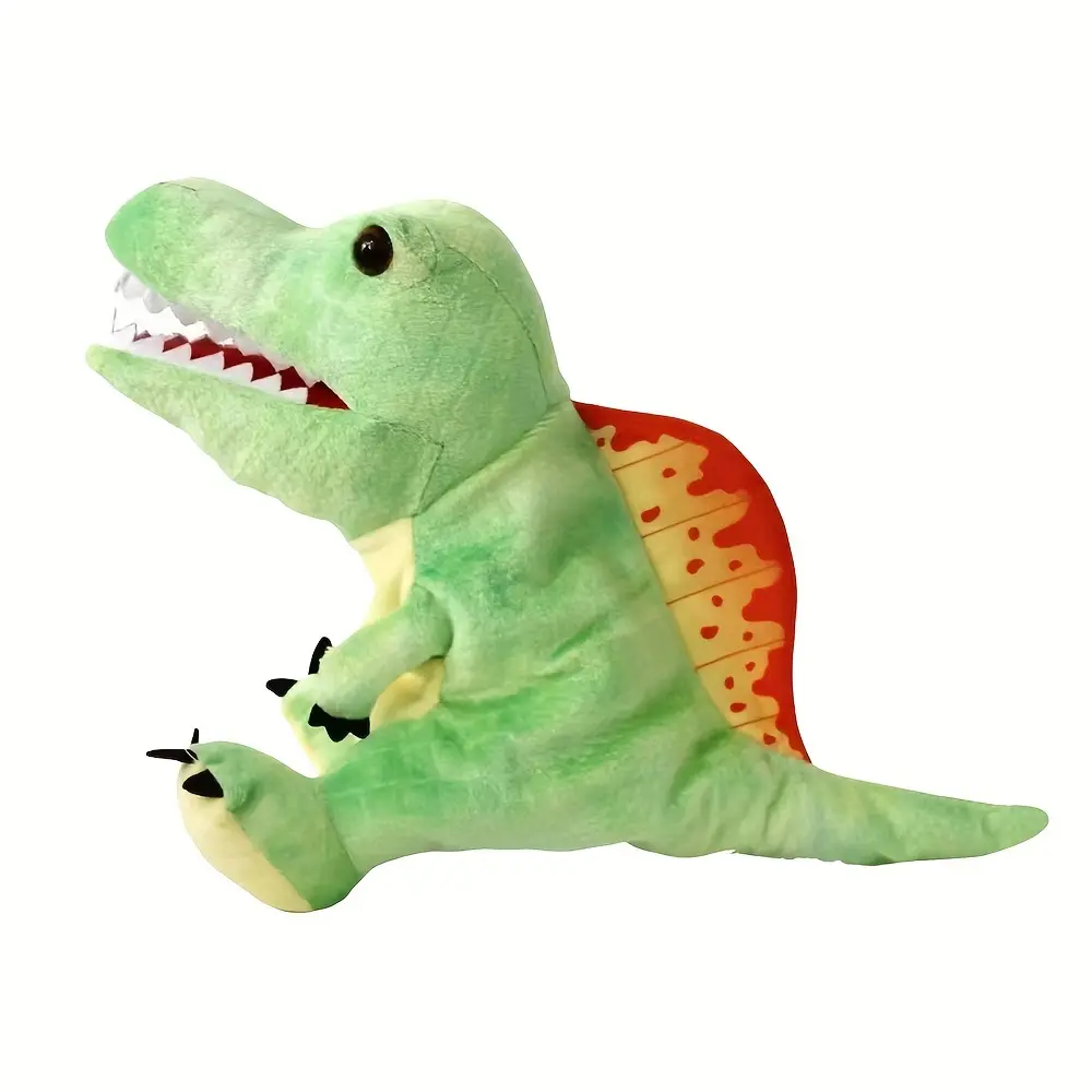 Dinosaur Hand Puppets Interactive Toy 11.8 Inch Plush Stuffed Animals with Open Movable Mouth, Stuffed Animal Puppets Interactive Toy Storytelling Gifts for Birthday,Imaginative Play, Girls, Boys