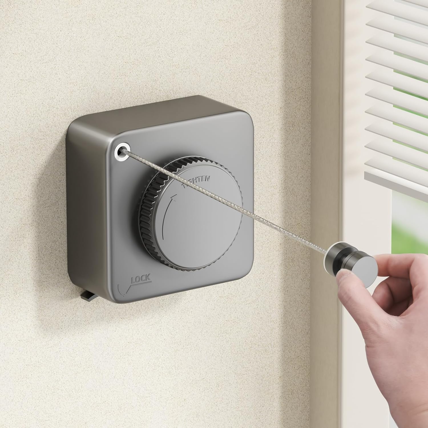 Global Bestseller Retractable Clothesline Indoor, Non-Sagging Outdoor Clothes Line Retracting Heavy Duty Clothes Drying Laundry Line Wall Mounted Stainless Steel Line-15.1 Feets(Black)