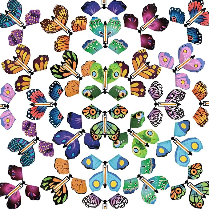 🔥Magic Flying Butterfly Toys, Wind Up Butterfly Toy Fairy Flying Toy Flying Butterfly Cards in The Book Surprise Explosion Box Gift Wrapping for Birthday Party Wedding Anniversary