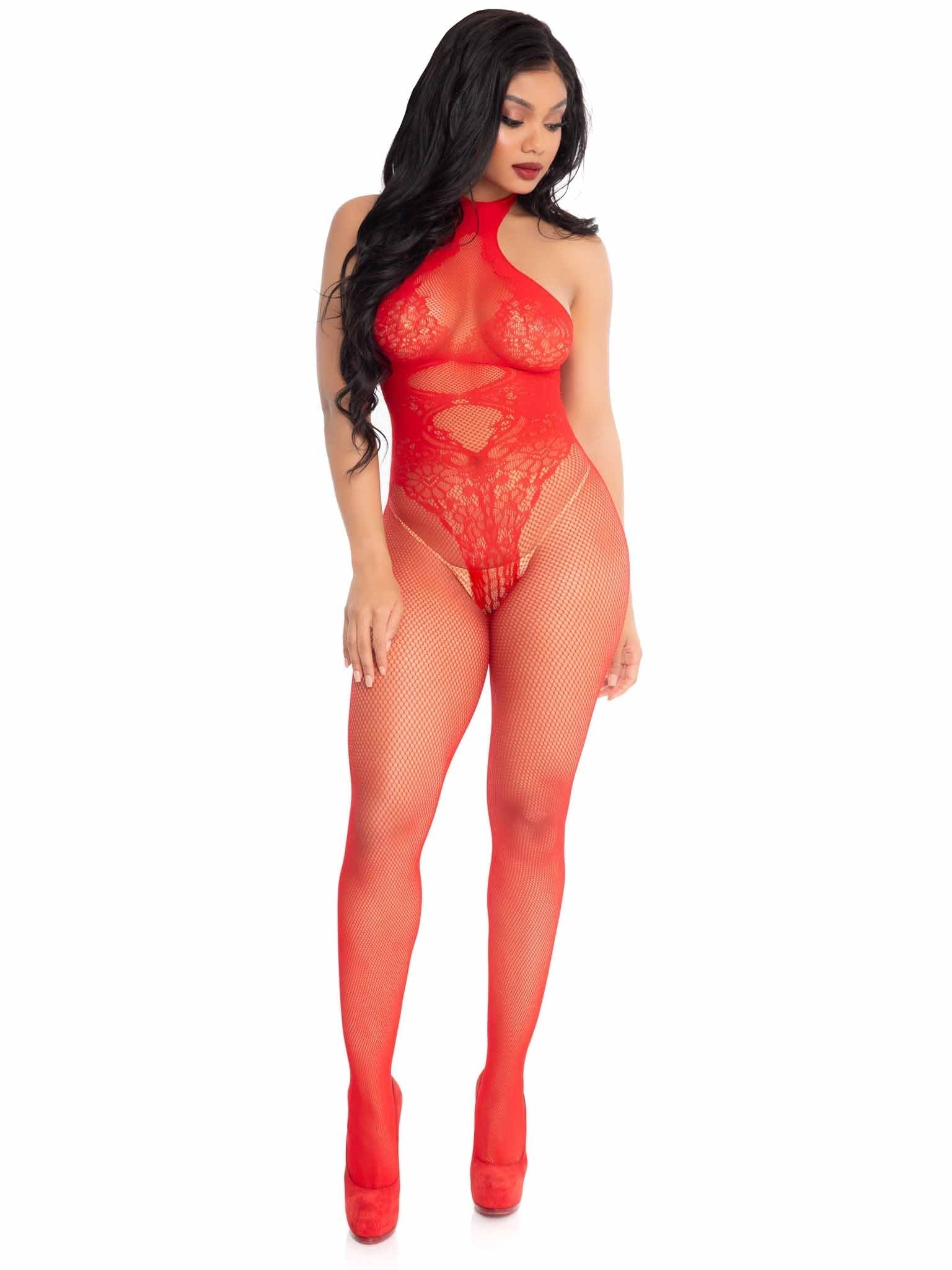 Leg Avenue  Fishnet Seamless Halter Bodystocking  89186