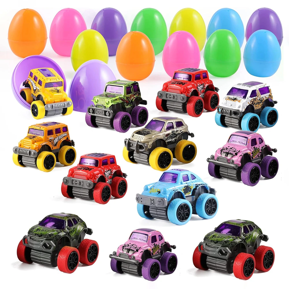 Lumosliving™ Easter Eggs with Monster Trucks