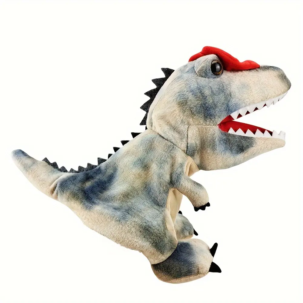 Dinosaur Hand Puppets Interactive Toy 11.8 Inch Plush Stuffed Animals with Open Movable Mouth, Stuffed Animal Puppets Interactive Toy Storytelling Gifts for Birthday,Imaginative Play, Girls, Boys