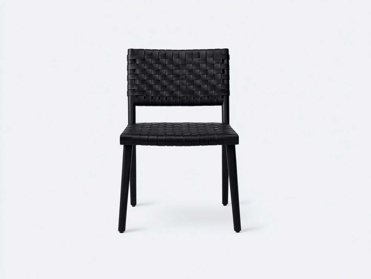 Sillas de jardín madera y asiento trenzado 50x54x82 cm-negro-diseño moderno para exterior