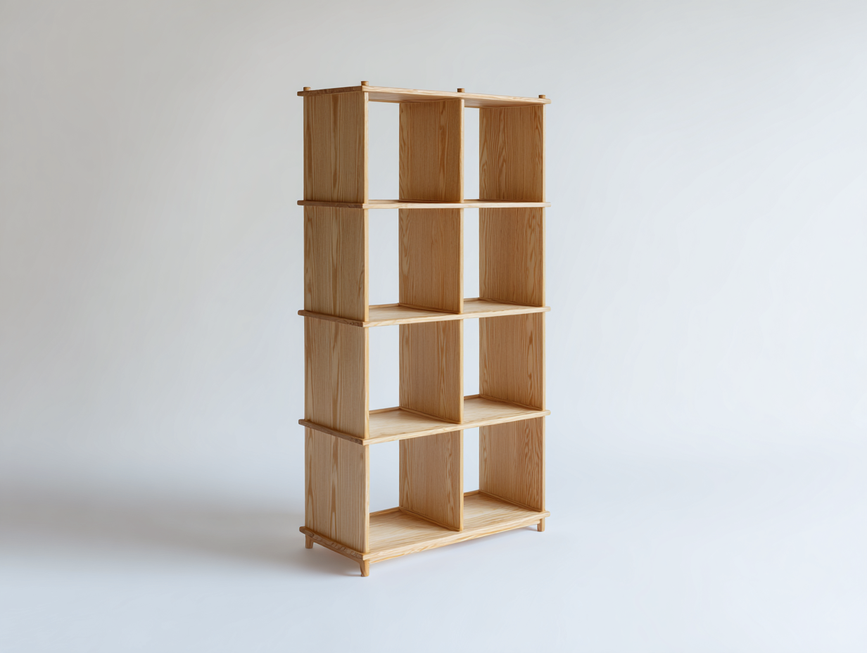 Librería-madera-estantes abiertos-80x35x180 cm-marrón-diseño moderno interior