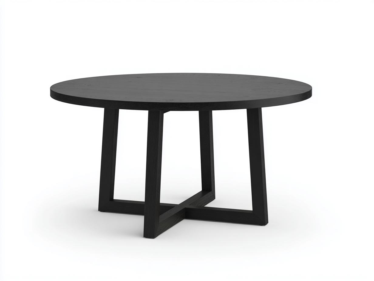 Mesa de comedor redonda madera 120x120x75 cm-negro-diseño moderno para comedor