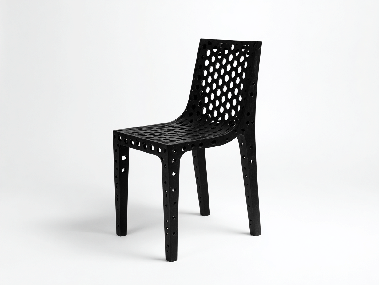 Sillas de jardín plástico perforado 50x52x82 cm-negro-diseño moderno para exterior