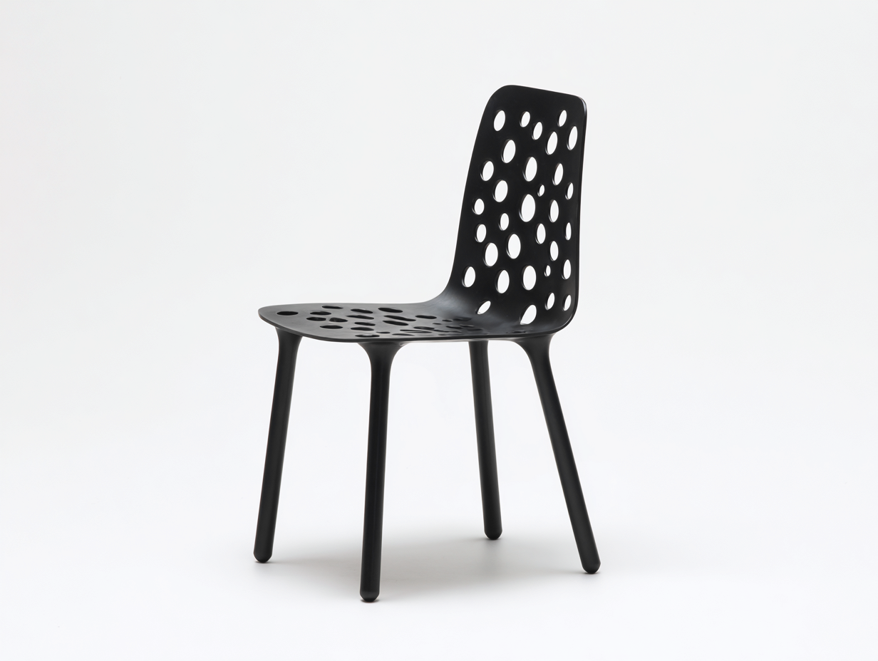 Sillas de jardín plástico perforado 48x52x84 cm-negro-diseño moderno para exterior