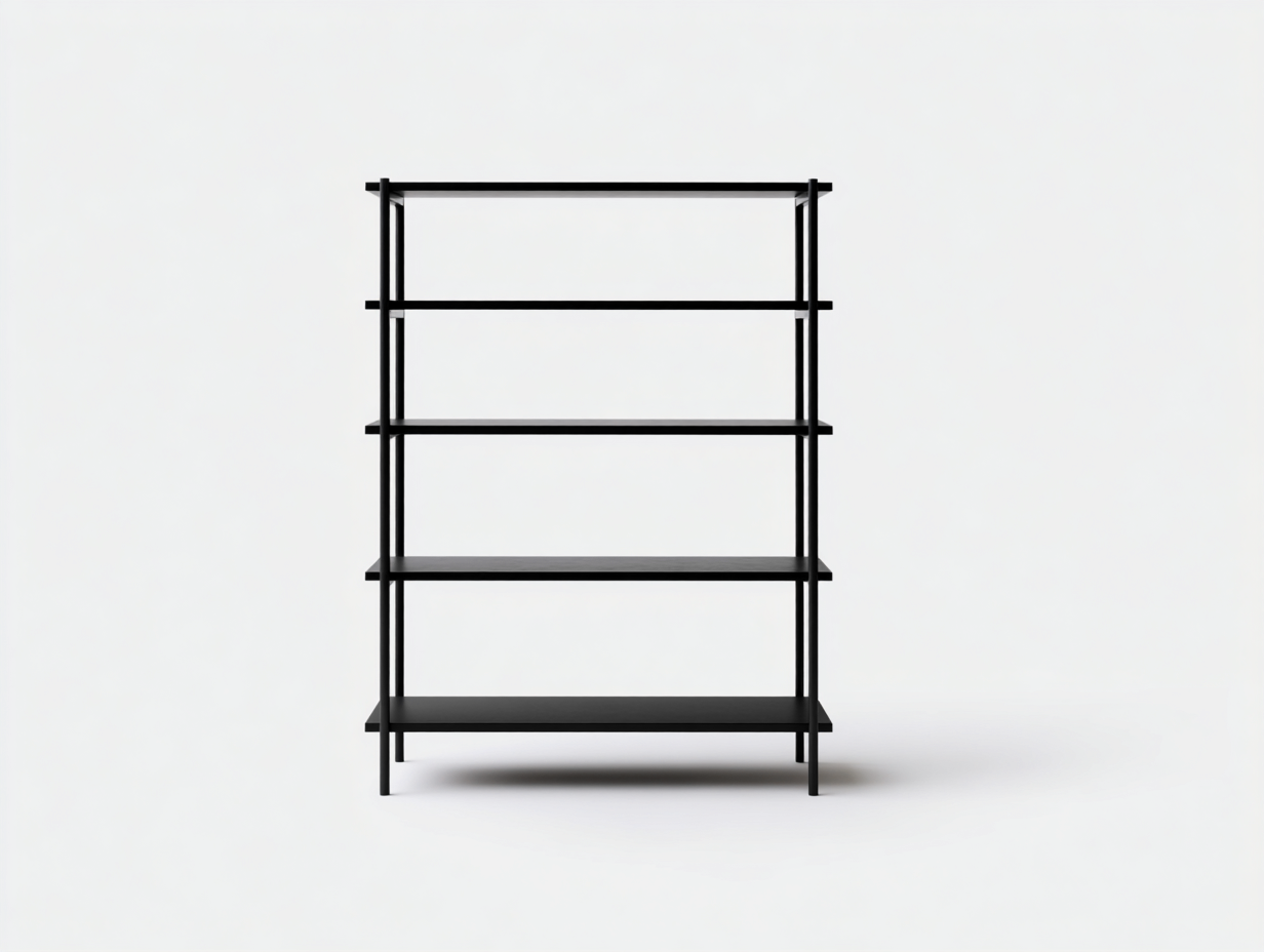 Librería-metal-estantes abiertos-100x35x180 cm-negro-diseño moderno interior