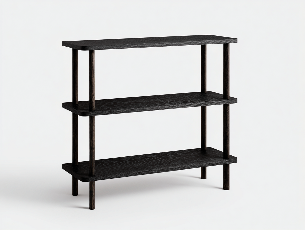 Librería-madera-estantes abiertos-120x35x100 cm-negro-diseño moderno interior