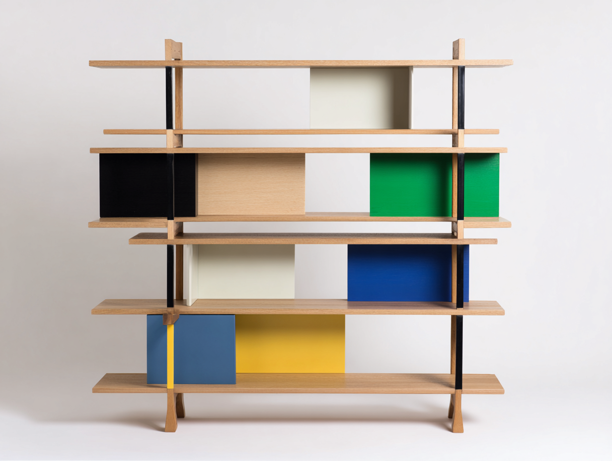 Librería-madera-estantes abiertos-180x45x170 cm-marrón-diseño moderno interior