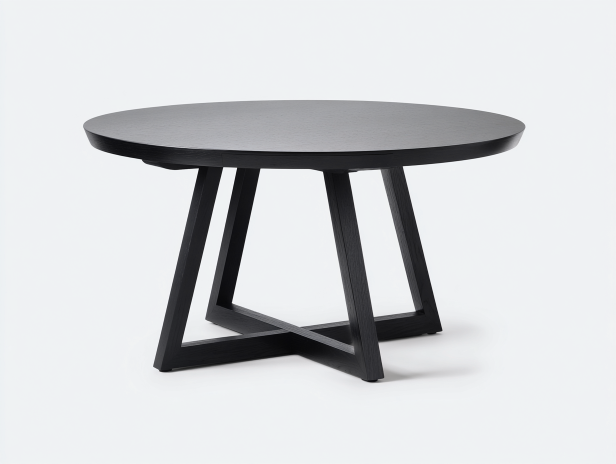 Mesa de comedor redonda madera 120x120x75 cm-negro-diseño moderno para comedor