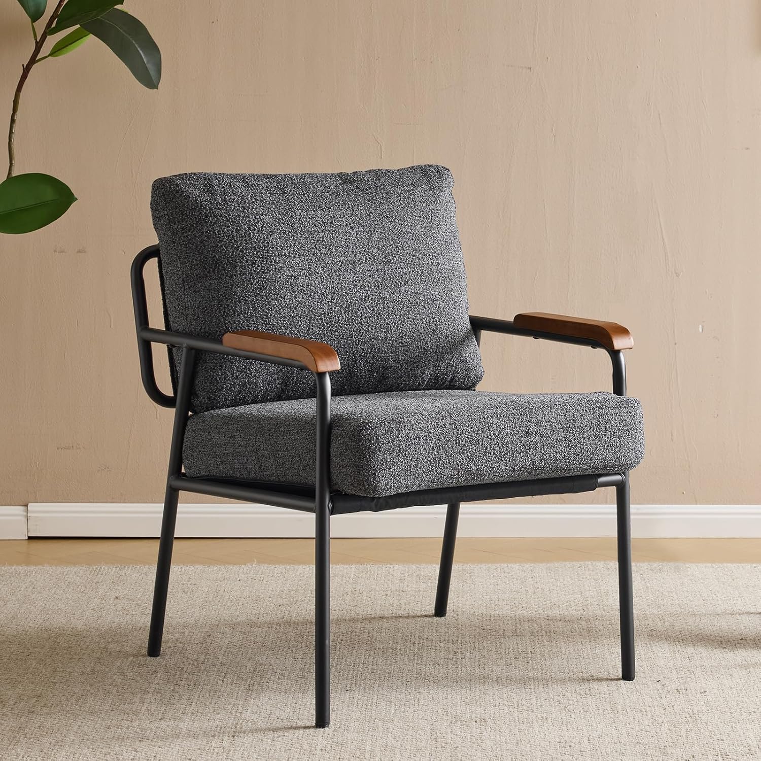Mid-Century Modern Accent Armchiar for Small Space
