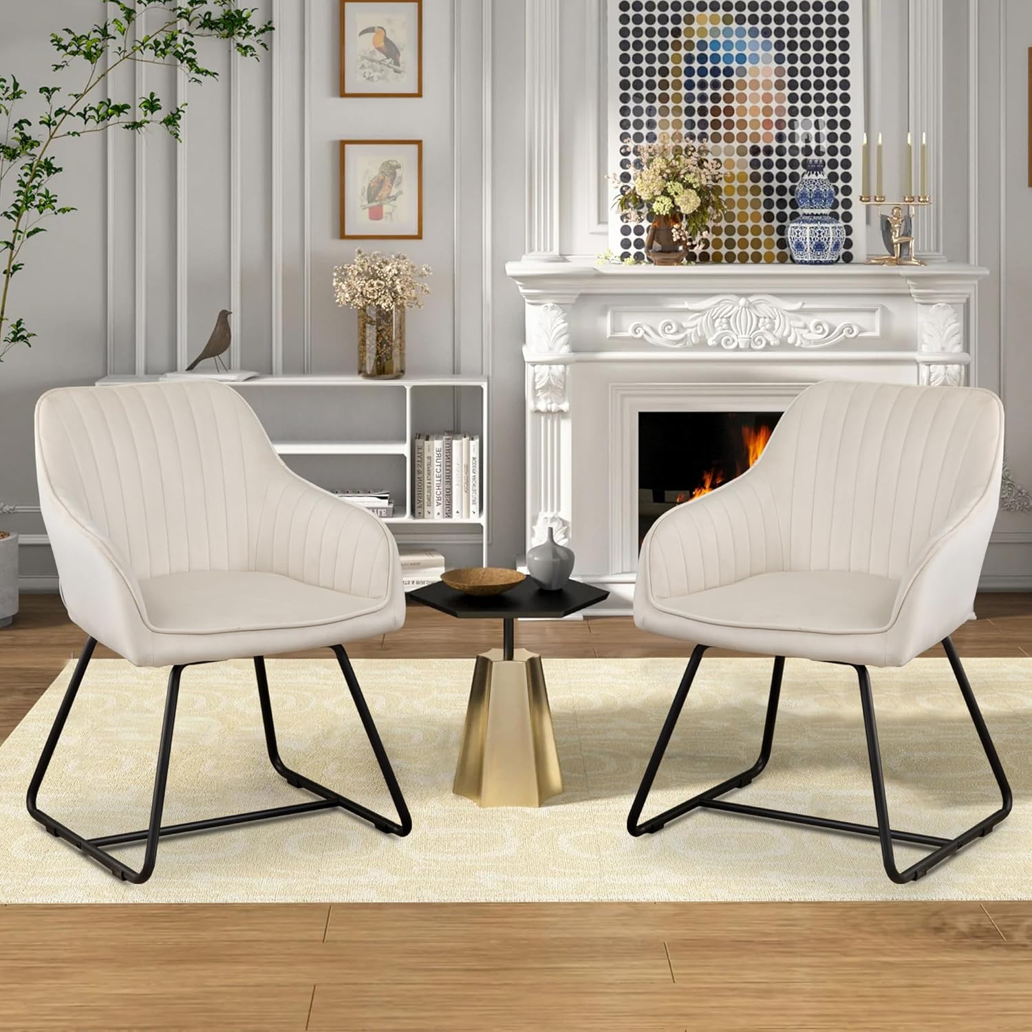 Velvet Accent Chairs Set of 2