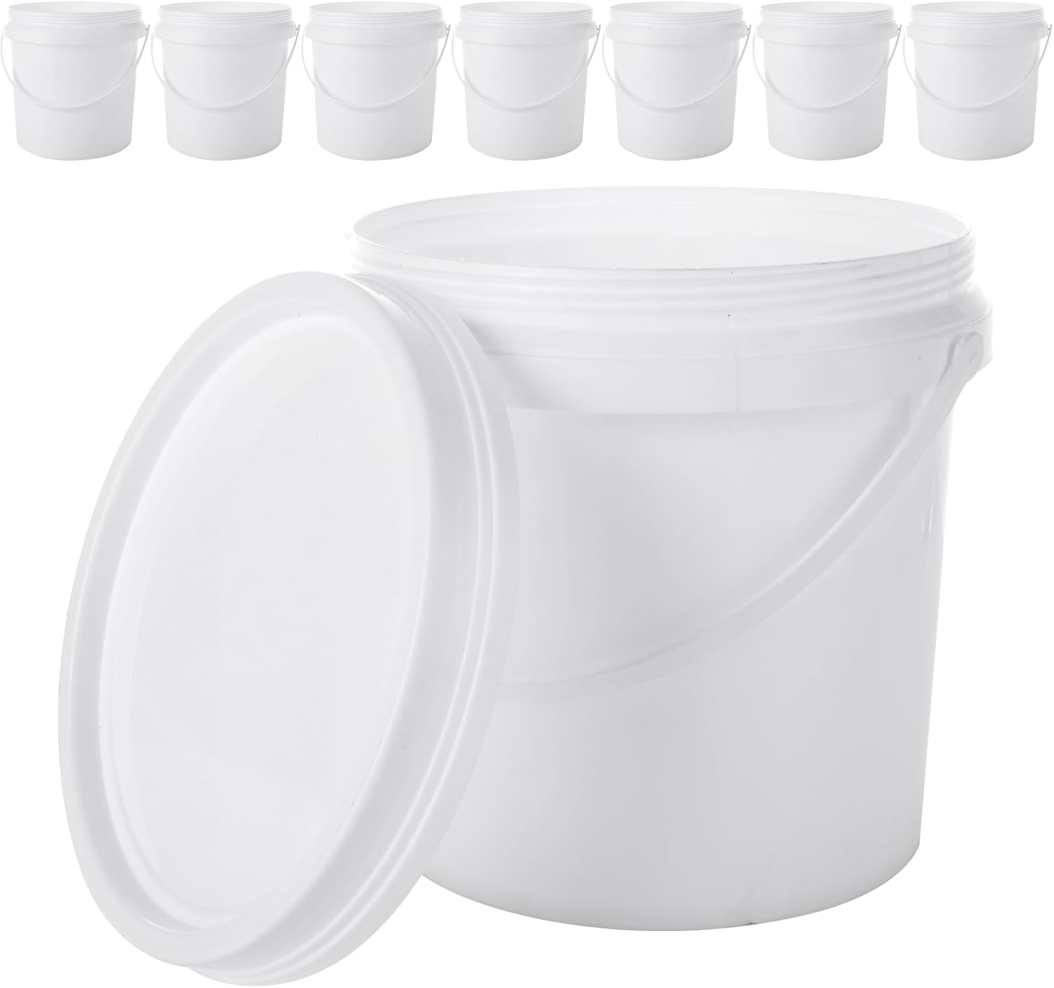 8 Pack Paint Buckets for Painting 2 Quart Paint Cans with Lids & Handles Empty Paint Cans 1/2 Gallon Paint Can Paint Pail Plastic Paint Containers for Leftover Paint Pigment Varnish Storage