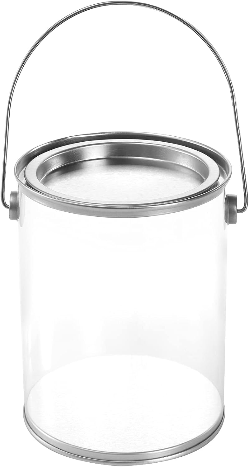 9 Pack Clear Paint Can Containers with Metal Lids