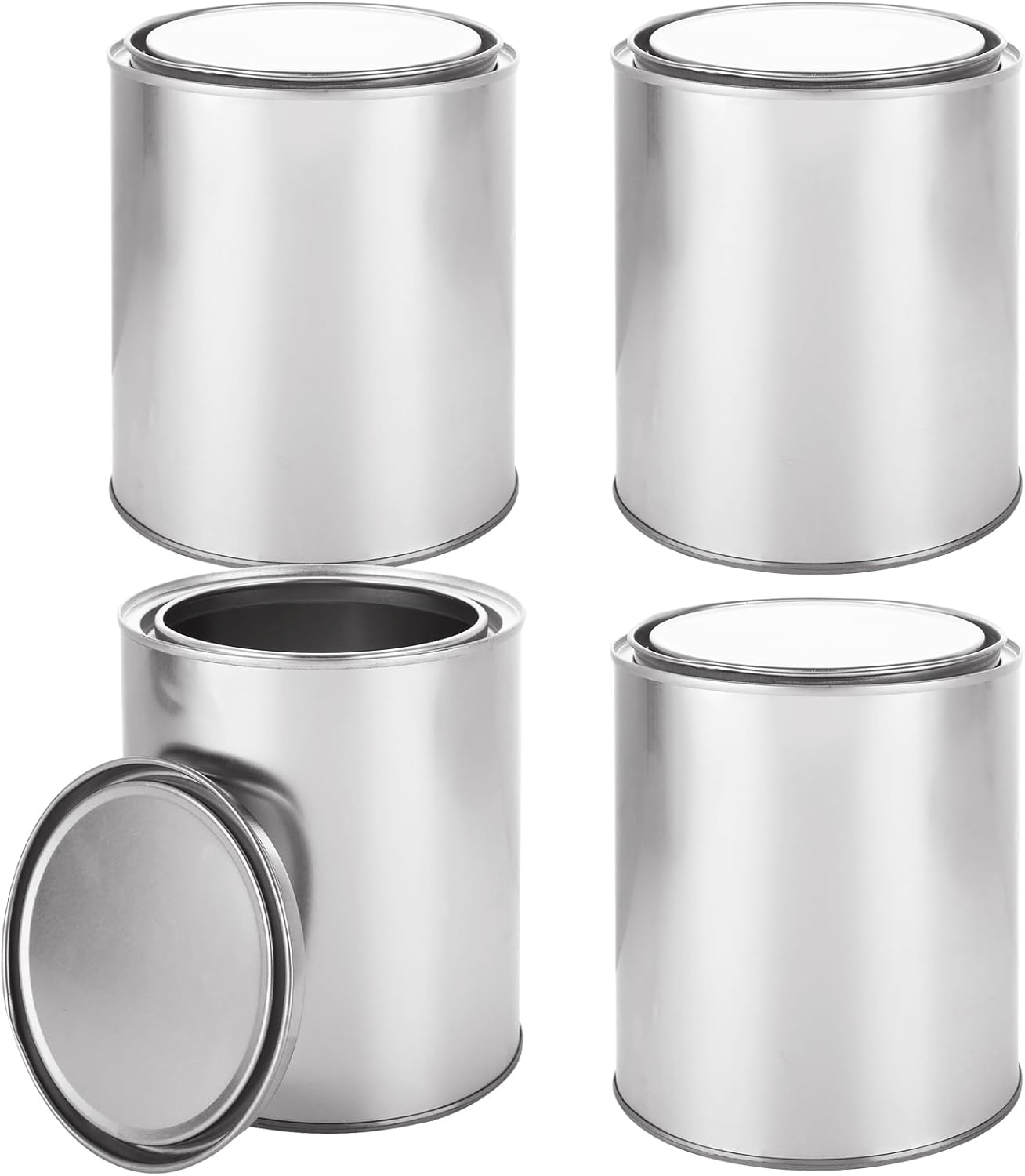 4 Pack 2 Quart Paint Cans with Lids Small Paint Bucket for Painting Metal Paint Containers with Lids Empty Paint Cans