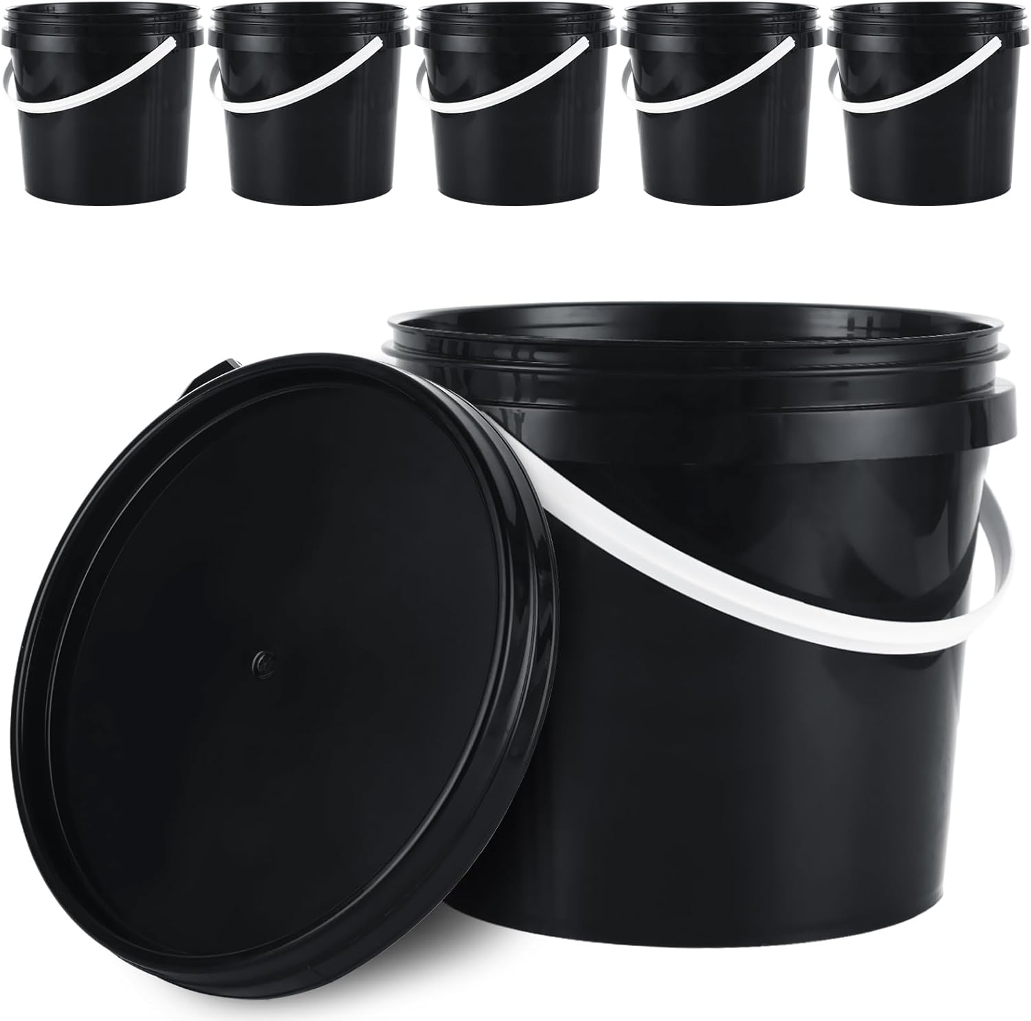 6 Pack Paint Bucket for Painting Plastic 2 Quart Paint Cans Touch Up Paint Containers with Lids & Handles 1/2 Gallon Paint Can Paint Storage Containers Empty Paint Cans Paint Pail for Leftover