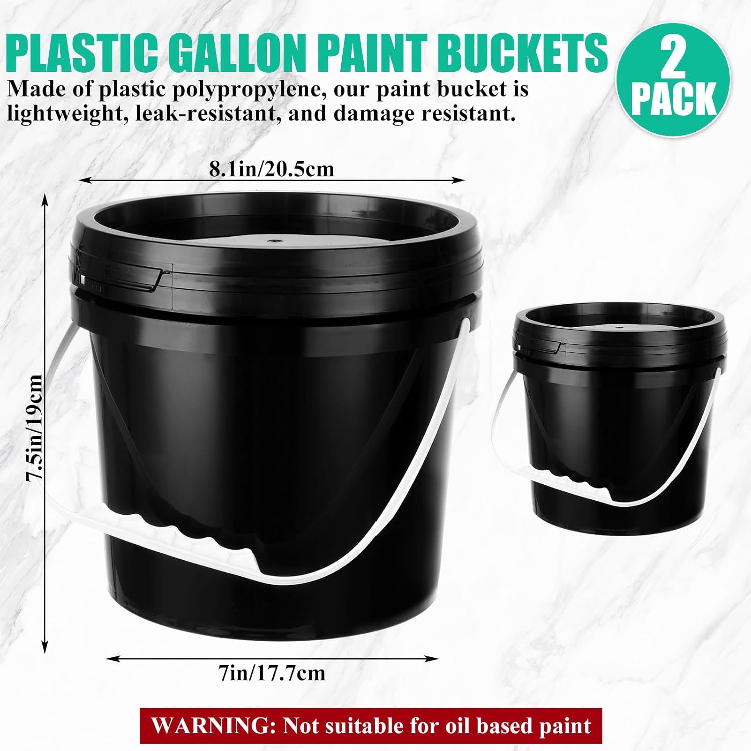 2 Pack 1 Gallon Empty Paint Cans with Lids