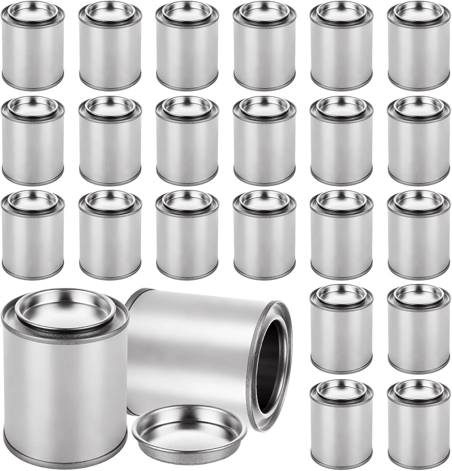 24 Pack Empty Paint Cans with Lids 0.2 Pint Small Paint Buckets for Painting Metal Paint Containers with Lids Unlined Paint Pail 0.1 Liter Empty Can Paint Storage Containers for Leftover Paint