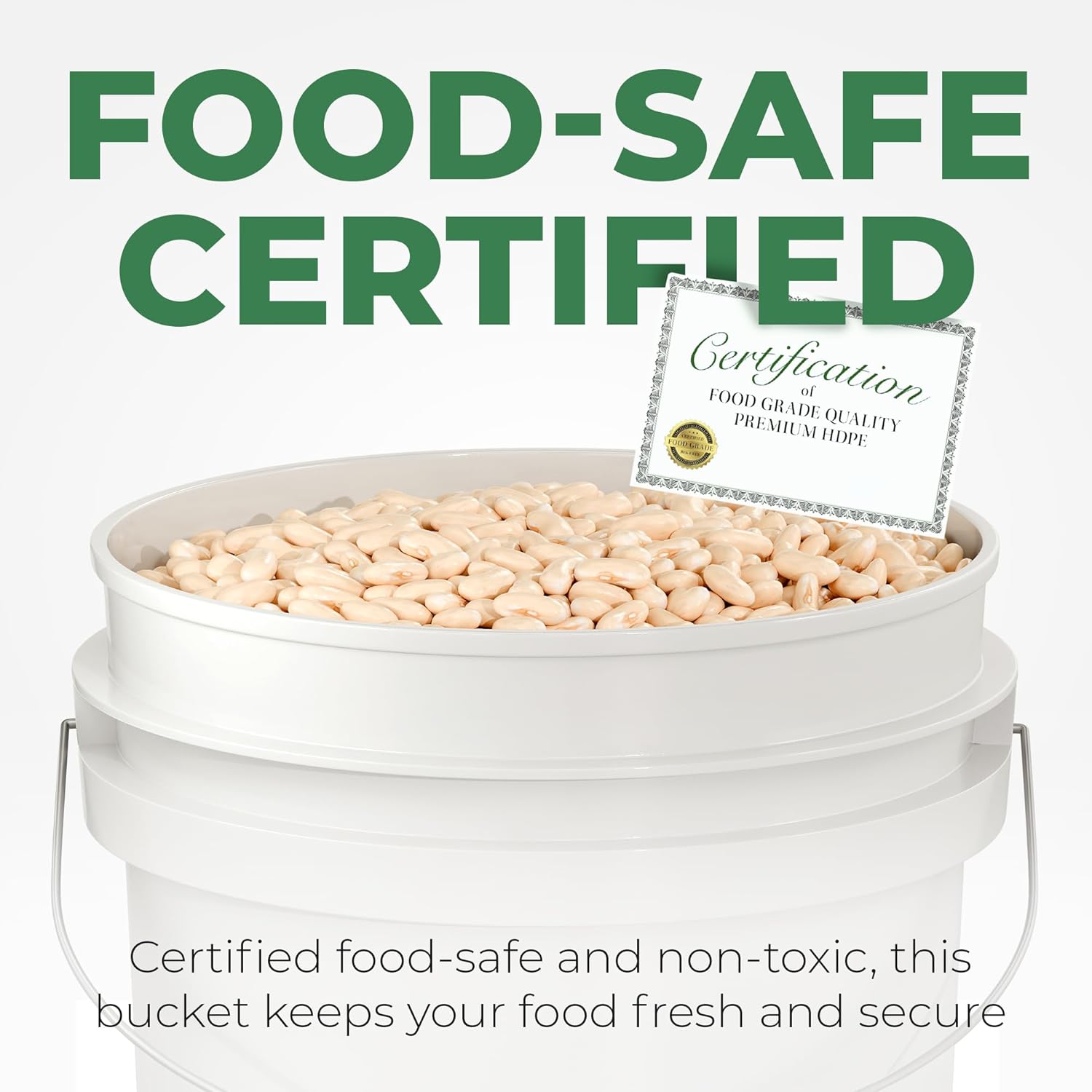 5-Gallon White Bucket Pail Container with Lid 