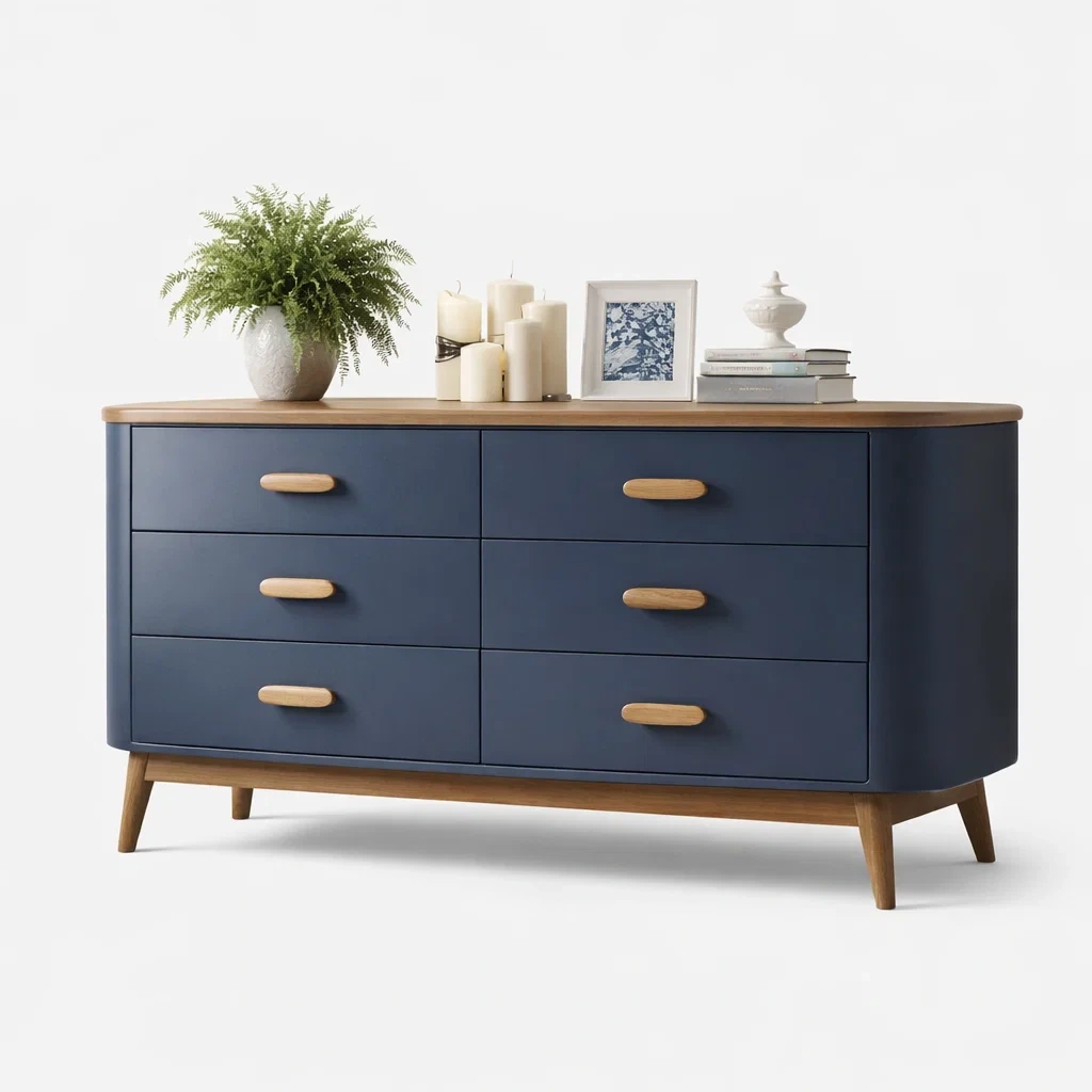 Curved Modern Six Drawer Dresser-yavniro