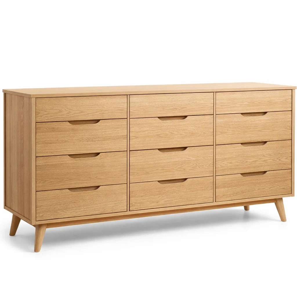 Modern Nine Drawer Wood Dresser-yavniro