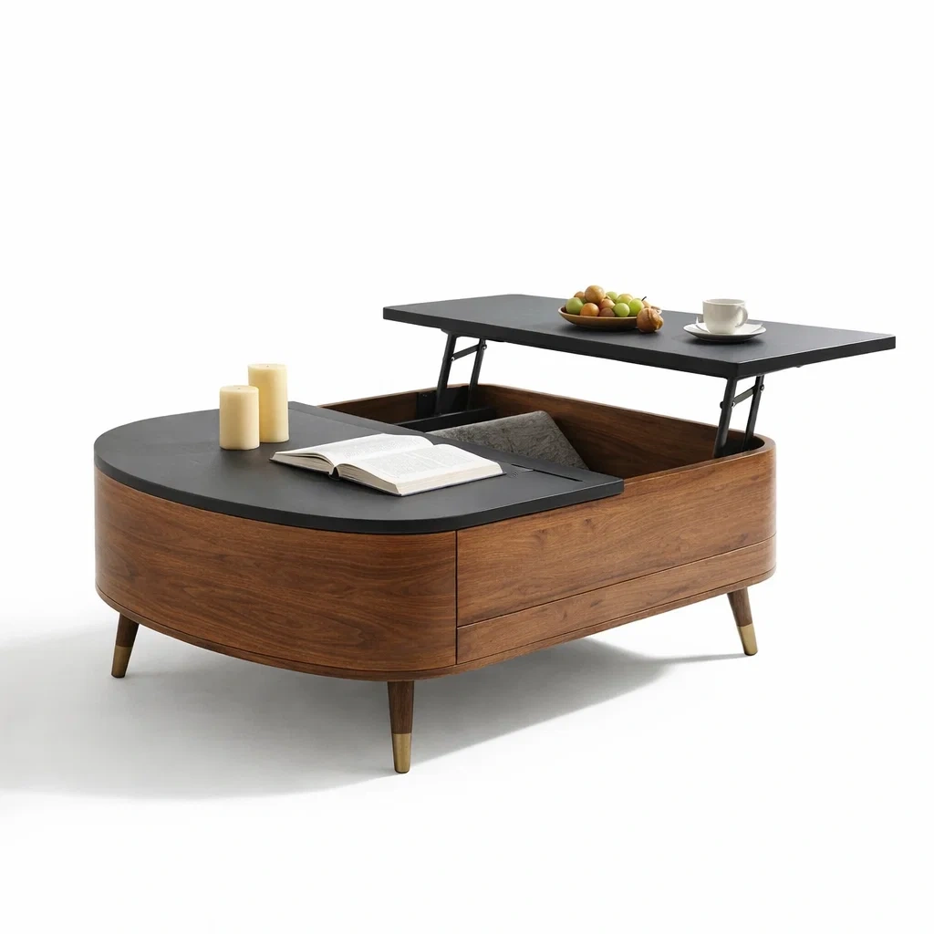 Oval Lift Top Coffee Table-yavniro