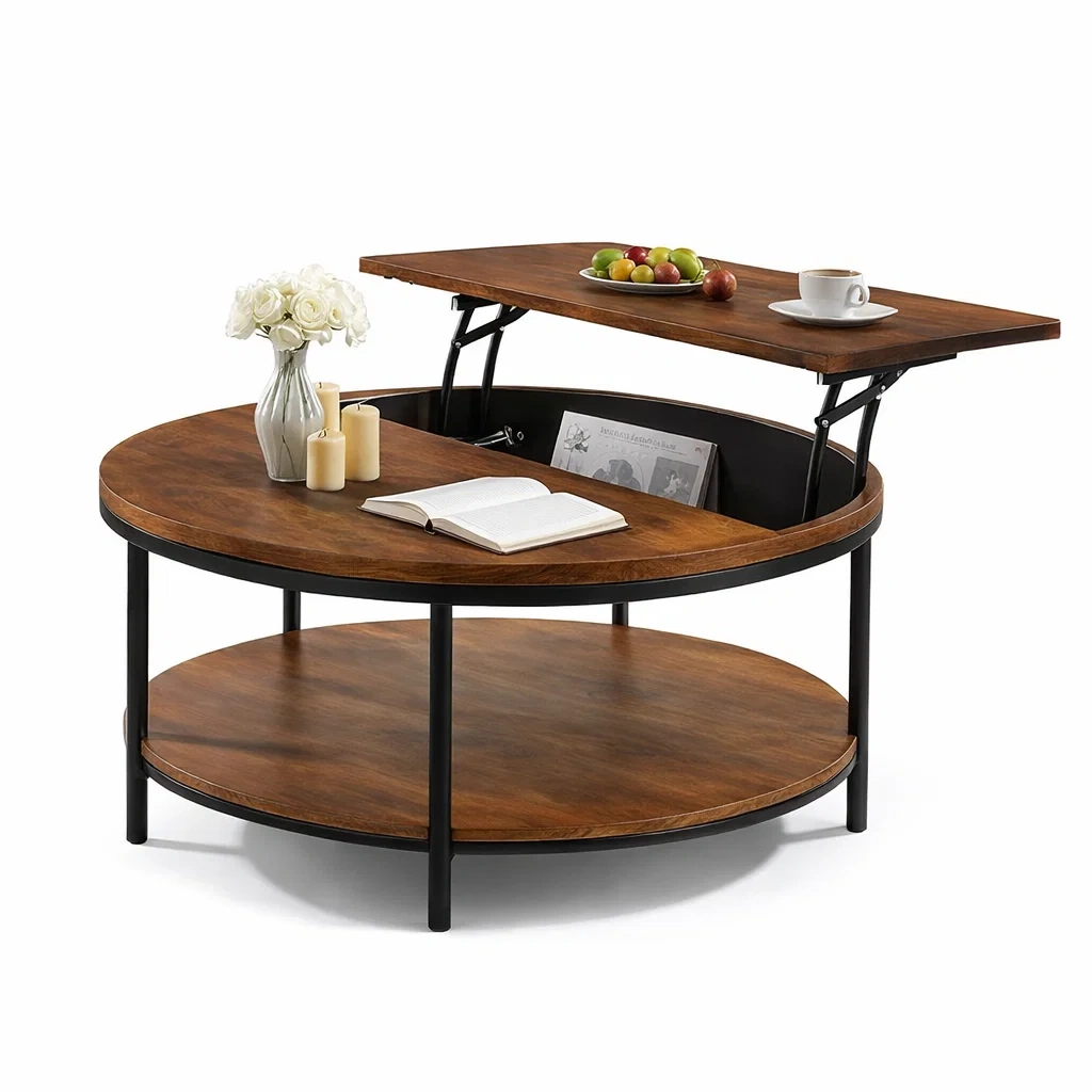 Round Lift Top Coffee Table-yavniro