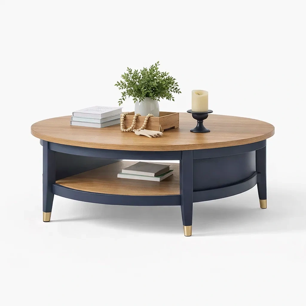 Modern Round Coffee Table Shelf Design-yavniro
