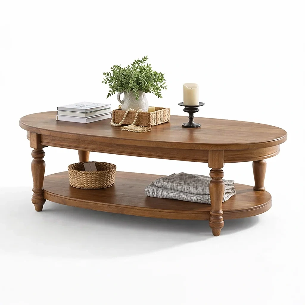 Classic Oval Wood Coffee Table-yavniro